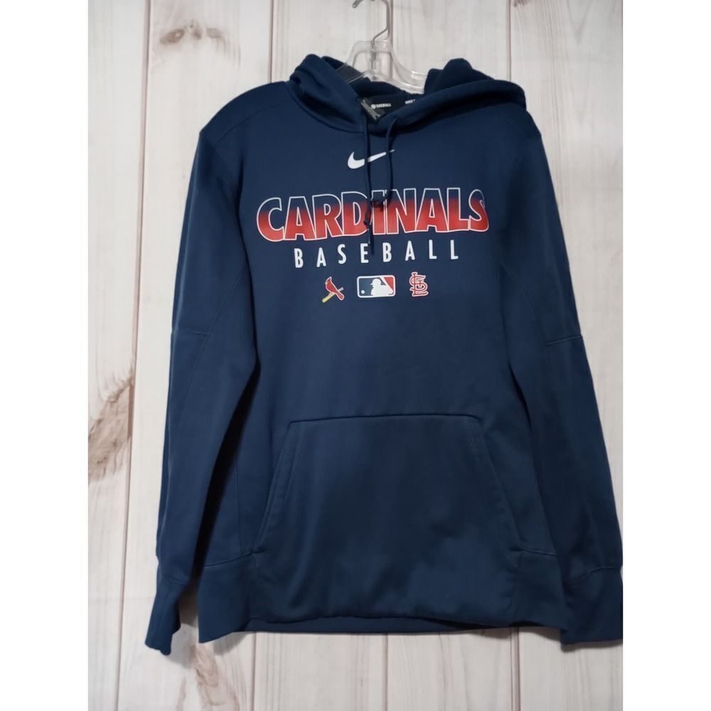 Nike St Louis Cardinals Baseball Hoodie Mens Medium‎ Navy Dri-Fit MLB Pullover